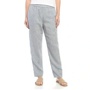 Eileen Fisher chambray organic linen ankle pants Plus Size 1X EUC 0038